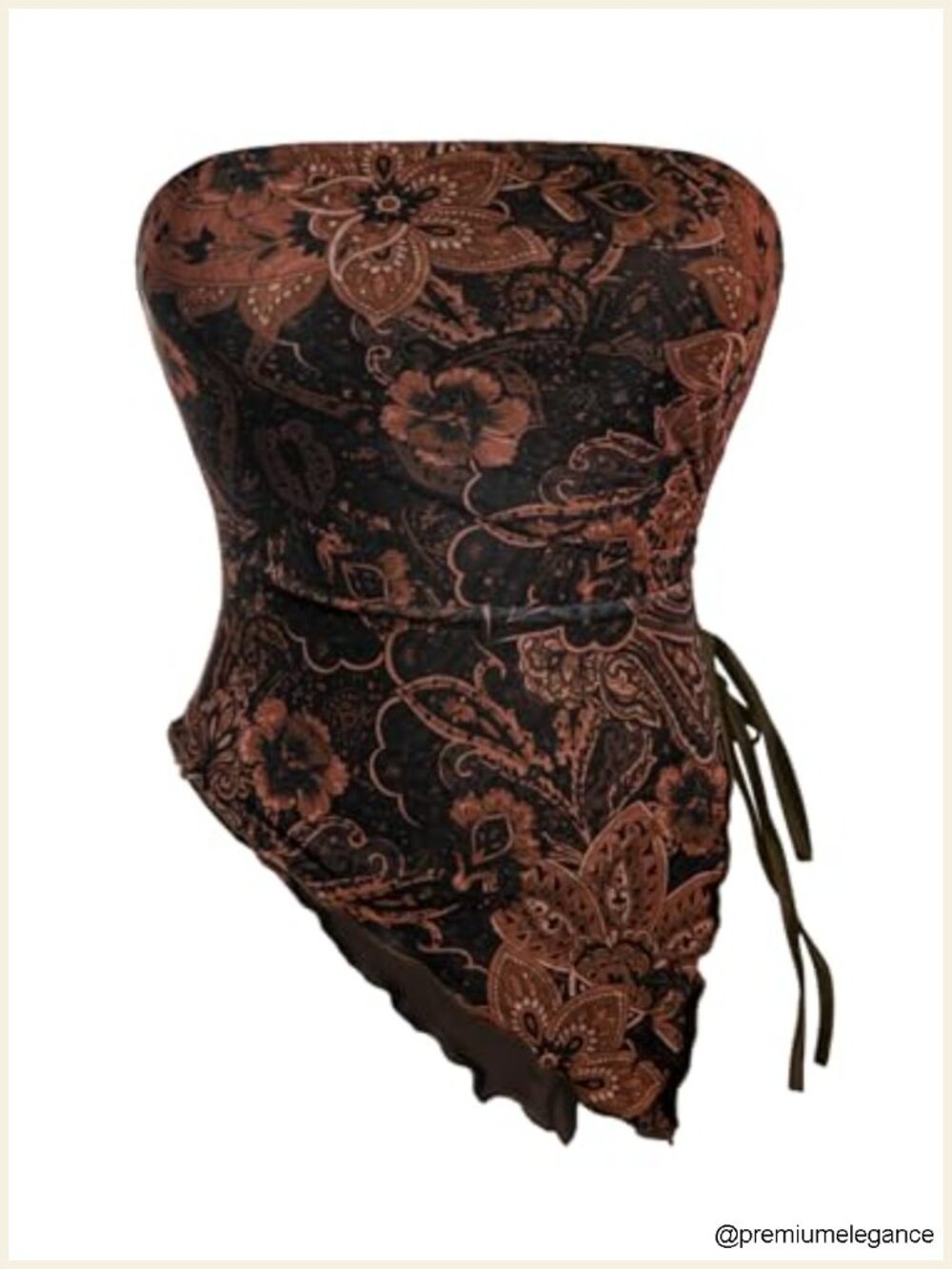 Boho Crop Top Asymmetrical Bandana Tube Top Strapless Sleeveless